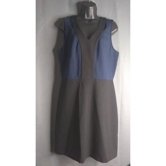 41 Hawthorn Sarya Ponte Knit Dress Navy & Black Tank Cut Out Details Size Large - Picture 2 of 10